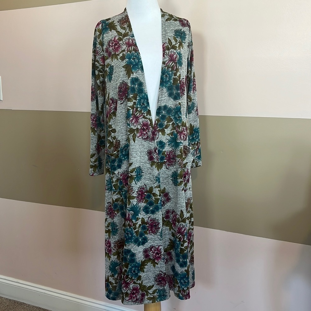 Grey Floral Lularoe Sarah